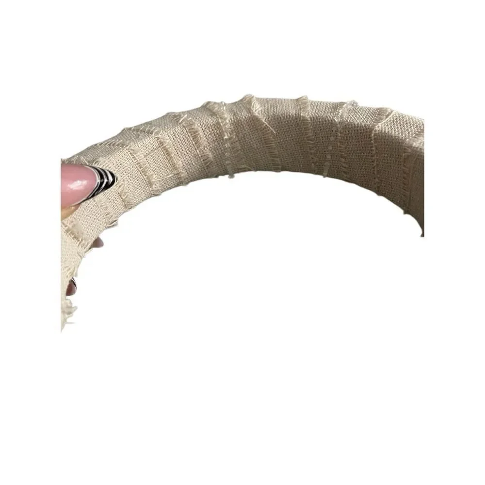 Hairitage by Mindy McKnight Raw Edge Headband Beige Linen Textured Boho Hairband